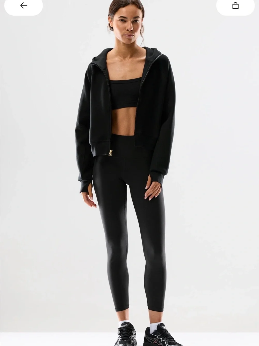 Black Zip-Up Hooded Women’s Top - Picture 6 of 9